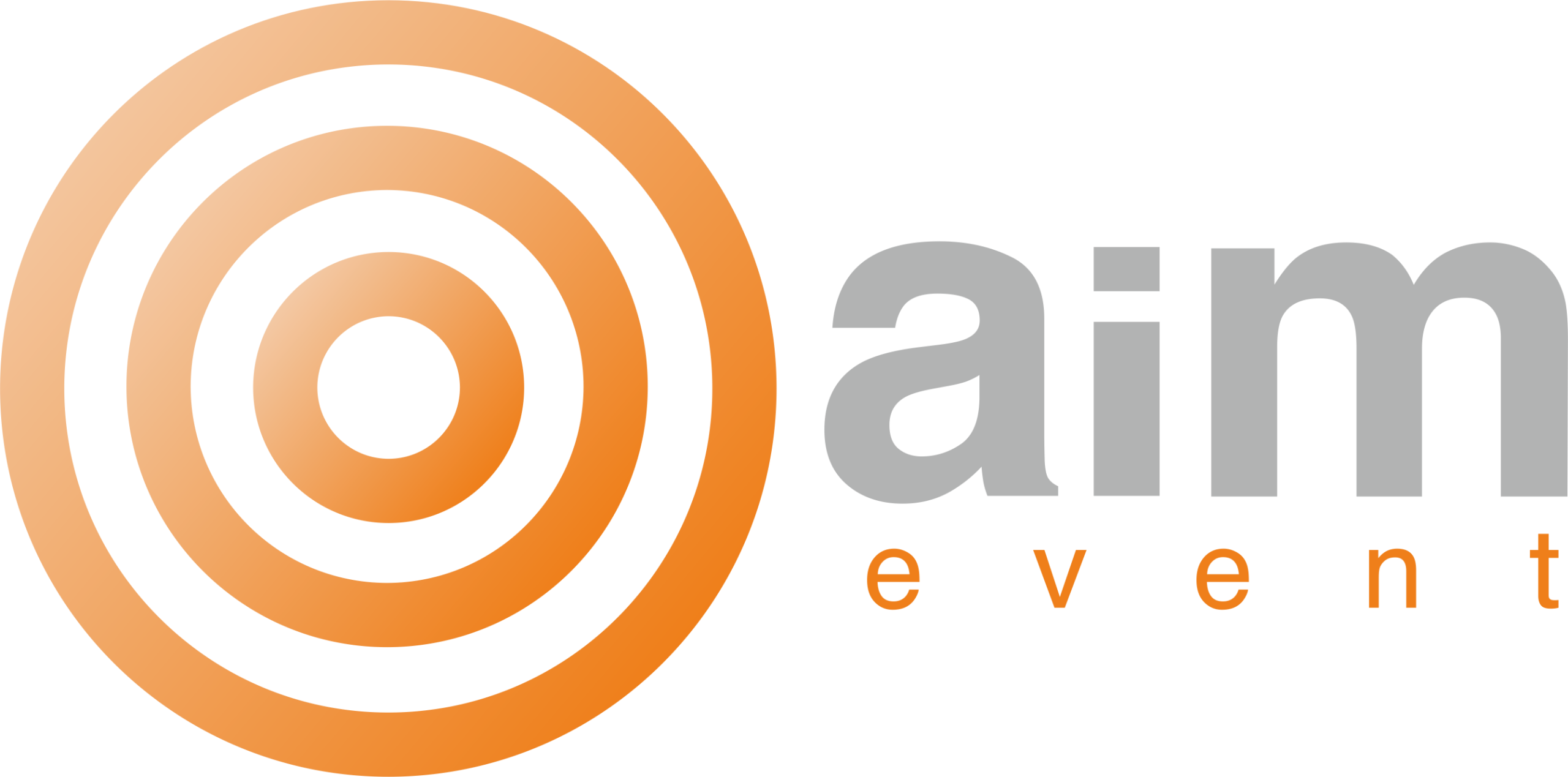AIM Grafisk logo liggande utförande med 2 oranga nyanser. 2024